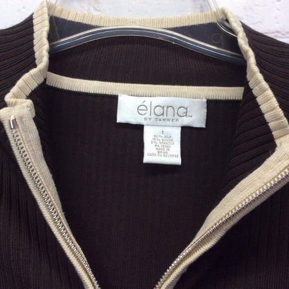 Elana By Tanner Women’s Silk Blend Sweater Set Sz 0/1 Full Zip Cardigan 0 Tank 1 - Picture 2 of 12
